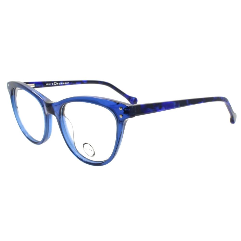 Aura Eyewear Lucille Women's Eyeglasses Frames Acetate 50-18-145 Blue